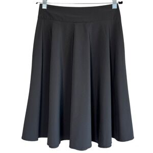 Belle Poque Womens Retro Bow A-Line Swing Skirt Black Size L 1950s Pinup Career